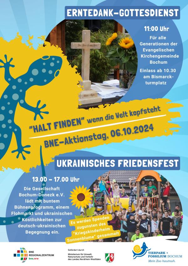 Erntedank- und Friedensfest im Rahmen der BNE-Aktionstage im Tierpark + Fossilium Bochum 